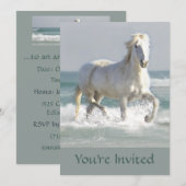 Horse Ocean Beauty Invitation Kaart (Voorkant / Achterkant)