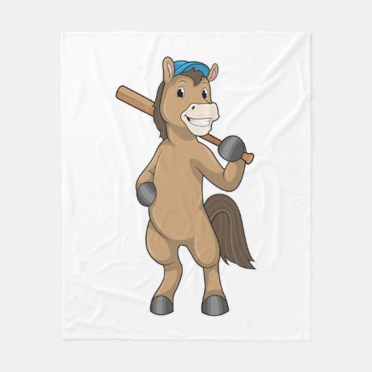 Horse on Baseball with Baseball Fleece Deken (Voorkant)