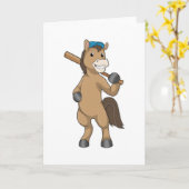 Horse on Baseball with Baseball Kaart (Gele Bloem)