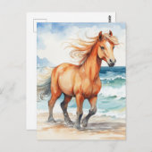 Horse on Beach Briefkaart (Voorkant / Achterkant)