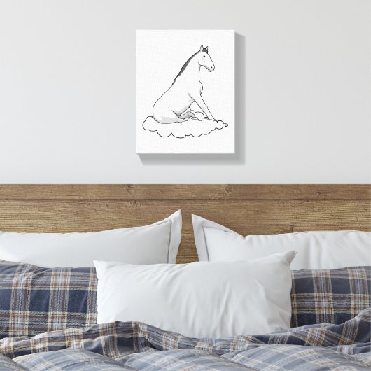 Horse on Cloud Canvas Afdruk (Insitu (Slaapkamer))