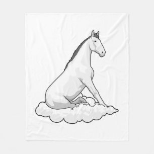 Horse on Cloud Fleece Deken