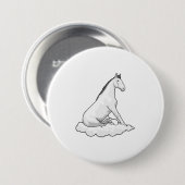 Horse on Cloud Ronde Button 7,6 Cm (Voorkant /achterkant)