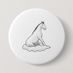 Horse on Cloud Ronde Button 7,6 Cm