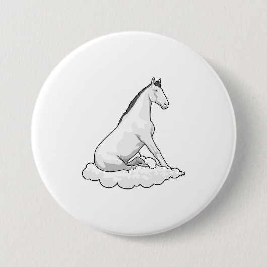 Horse on Cloud Ronde Button 7,6 Cm (Voorkant)