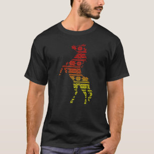 Horse on Native American Pattern for Women Man Kin T-shirt