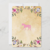 Horse Party Floral Invitation Pony Pink Invitation (Dos)