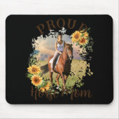 Horse Pet Photo Text Sunflower Accent T Shirt Muismat (Voorkant)