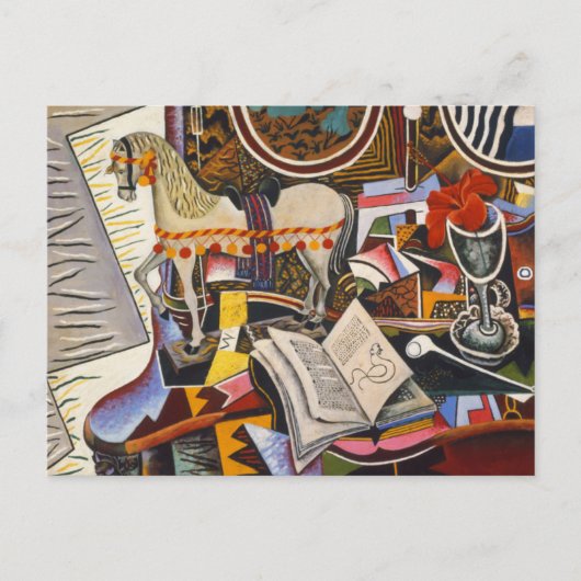 Horse Pipe Red Flower van Joan Miro Briefkaart (Voorkant)