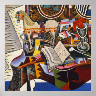 Horse Pipe Red Flower van Joan Miro Poster