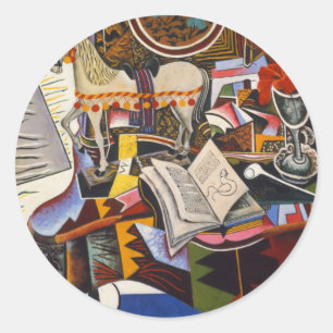 Horse Pipe Red Flower van Joan Miro Ronde Sticker