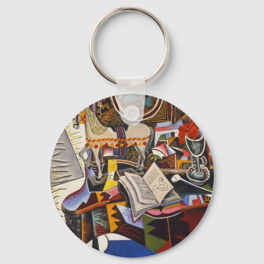 Horse Pipe Red Flower van Joan Miro Sleutelhanger (Voorkant)