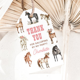 Horse Pony Birthday Bedankt Cadeau Labels Cadeaulabel