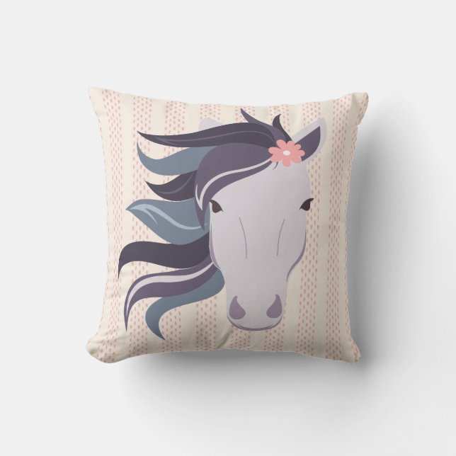 Horse Pony Girls Pillow Kussen (Voorkant)