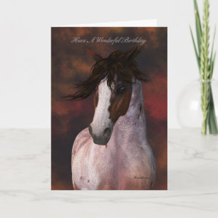 Horse Portrait Birthday Wenskaart Kaart