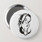 Horse portrait, ronde button 4,0 cm (Voorkant /achterkant)