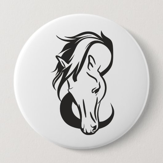Horse portrait, ronde button 4,0 cm (Voorkant)
