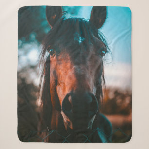 HORSE PORTRAIT SHERPA DEKEN