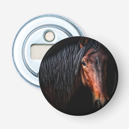 Horse Portrait VII Button Flesopener (Voorkant)