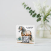 Horse QR Code 2026 Calendrier Carte de visite (Debout devant)