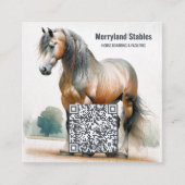 Horse QR Code 2026 Calendrier Carte de visite (Devant)