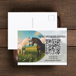 Horse QR Code Zakelijke Ansichtkaart Briefkaart