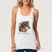Horse Quote Waterverf Aangepaste foto rijden Tanktop (Voorkant)