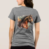 Horse Quote Waterverf Aangepaste foto rijden Tri-Blend Shirt (Achterkant)