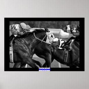 Horse Racing 002 B&W Mowat SpPh Poster