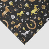 Horse Racing Derby Day Black Gold Pattern Tissuepapier (Detail)
