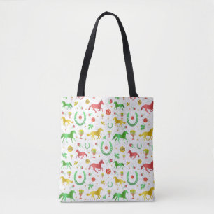 Horse Racing Derby Day Party Colorful Pattern Draagtas