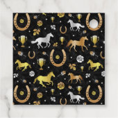 Horse Racing Derby Day Party Zwart Goud Dank u Bedankjes Labels (Achterkant)