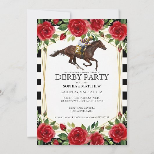 Horse Racing Derby Party Invitation Art (Devant)