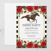 Horse Racing Derby Party Invitation Art (Devant / Derrière)