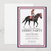 Horse Racing Derby Party Invitation Art (Devant / Derrière)