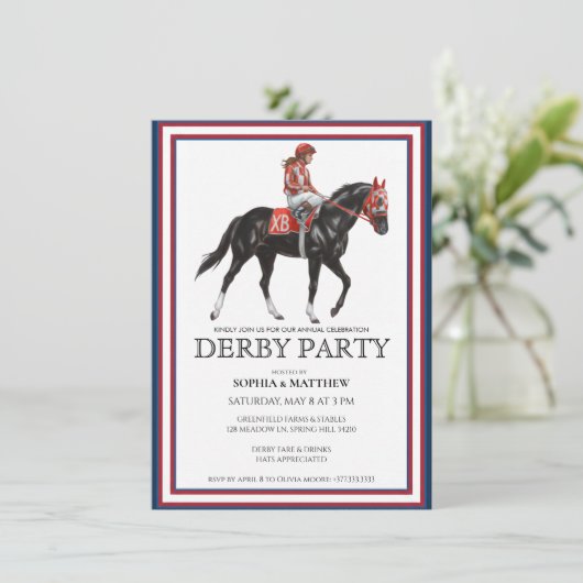 Horse Racing Derby Party Invitation Art (Debout devant)