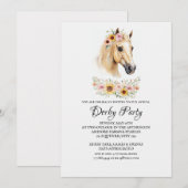 Horse Racing Floral Derby Day Party Invitation (Devant / Derrière)