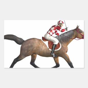 Horse Racing Jockey en Horse Rechthoekige Sticker
