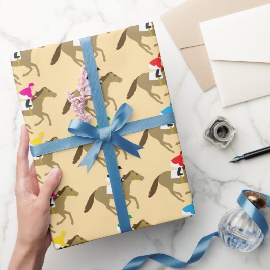 Horse Racing Jockeys Patroon Cadeaupapier (Geschenken)