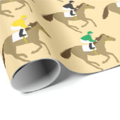 Horse Racing Jockeys Patroon Cadeaupapier (Rol Hoek)