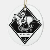 Horse Racing Keramisch Ornament (Links)