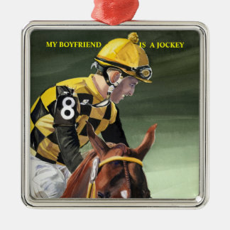 Horse Racing, mijn vriend is een Jockey Metalen Ornament