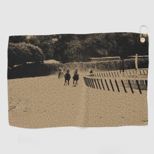 Horse Racing Muddy Track Grunge Golfhanddoek (Horizontaal)