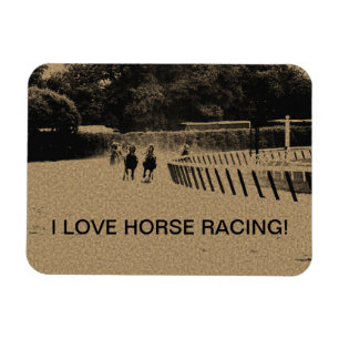 Horse Racing Muddy Track Grunge Magneet