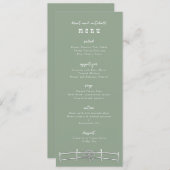 Horse Rail clôture Wagon Wheage Sage Dîner Menu (Devant / Derrière)