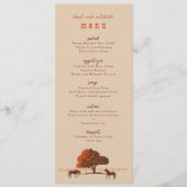 Horse Rail Fence Eiken Paarden Trouwdiner Menu (Voorkant)