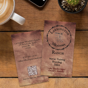 Horse Ranch Logo QR-code Visitekaartje