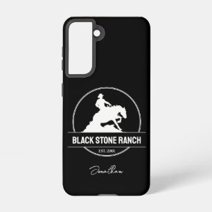 Horse ranch logo reining westerne schuur branding samsung galaxy hoesje