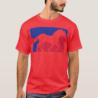 Horse red blue sport friend t-shirt