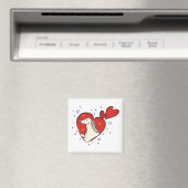 Horse Red Hearts Equine Love Magneet (Insitu (Vaatwasser))